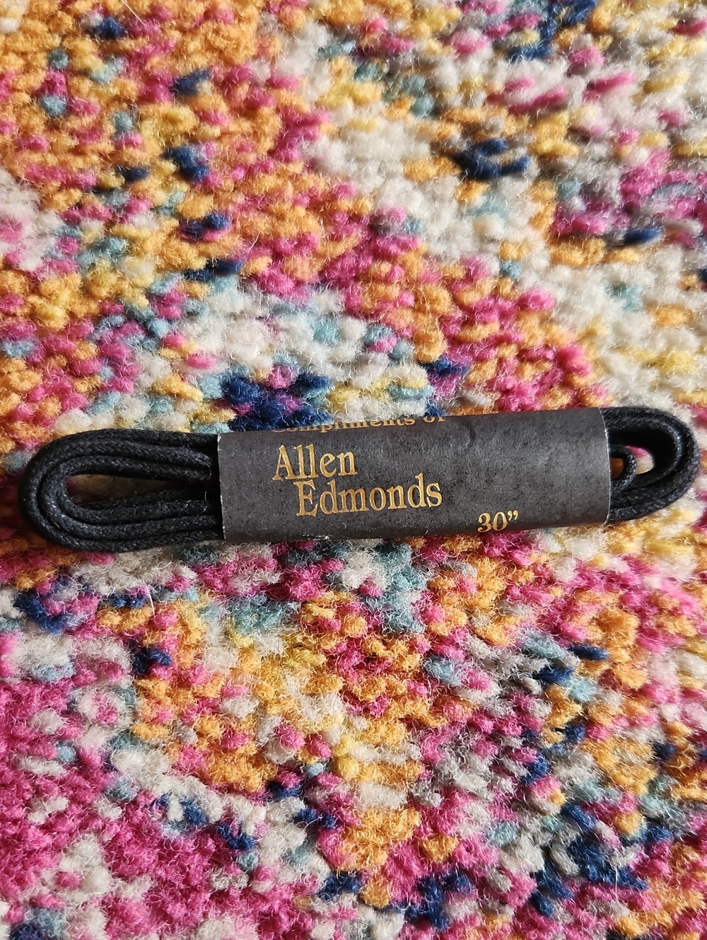 Allen Edmonds Black Round Dress Shoe Laces — 30"